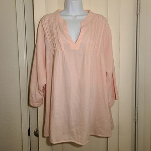Lane Bryant Pink Cotton Blouse, Women's Size 22/24